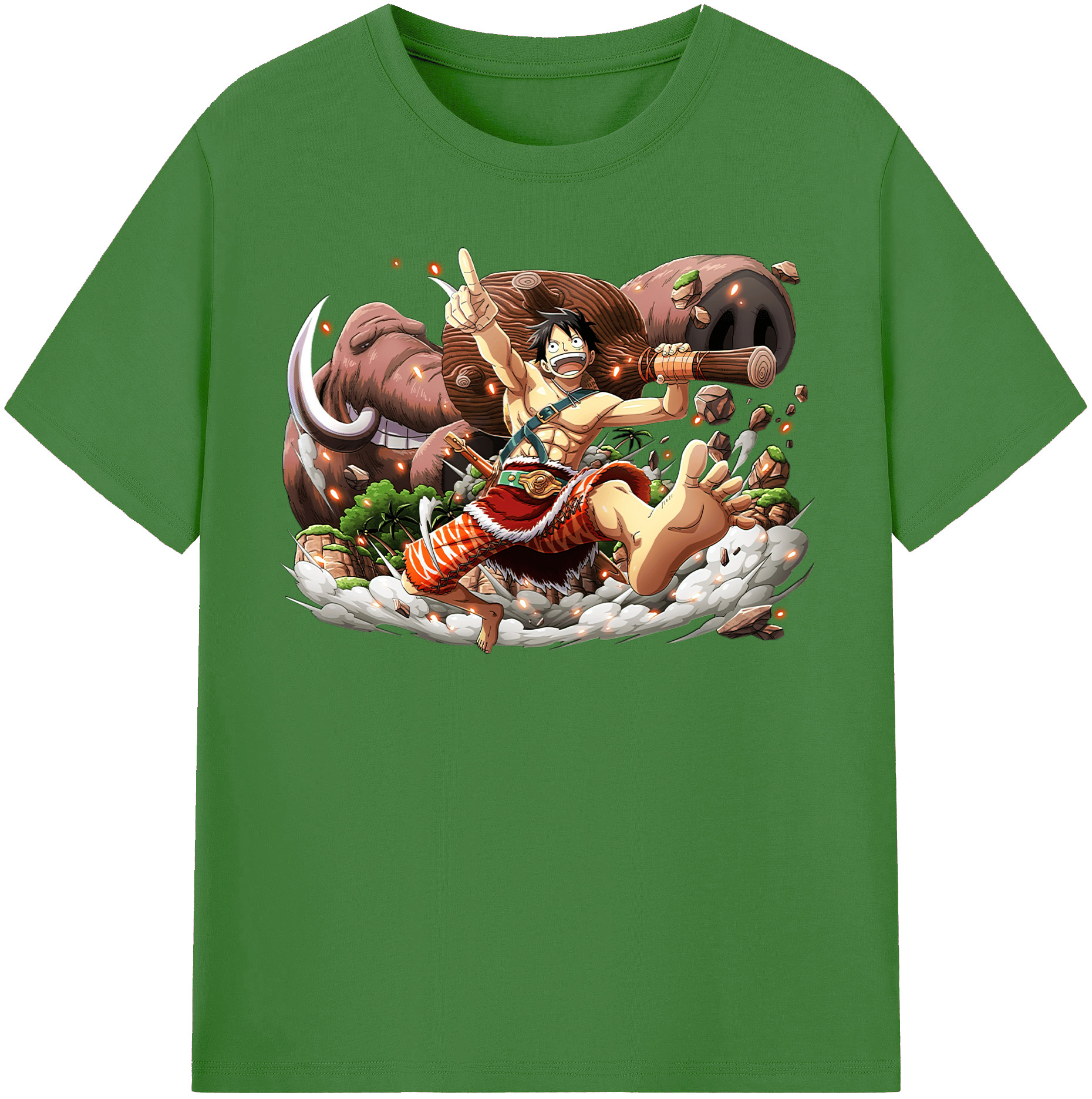 ワンピース モンキー・D・ルフィ ONE PIECE Monkey D. Luffy レディースカジュアルプリントTシャツ（綿100％）